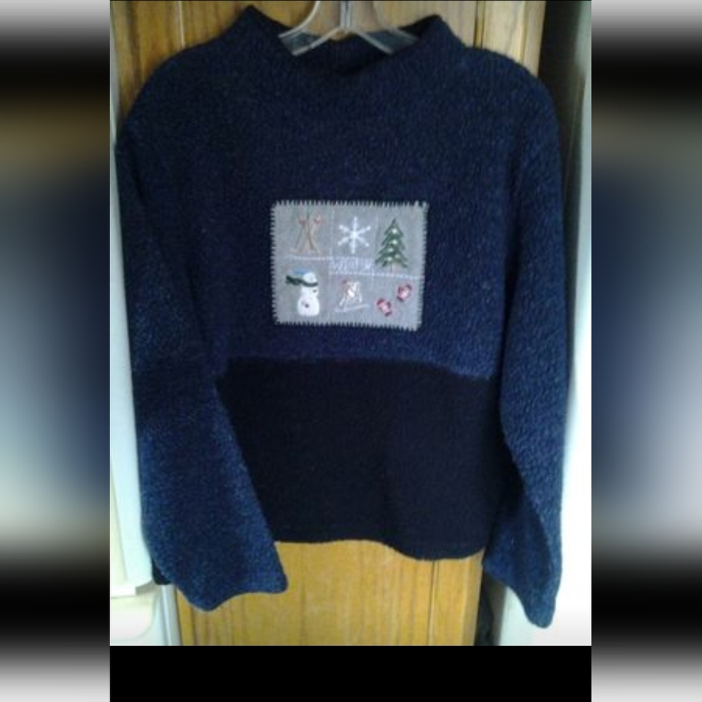 C&B SPORT HEAVYWEIGHT POLY ACRYLIC SHIRT WINTER SCENES SIZE XL